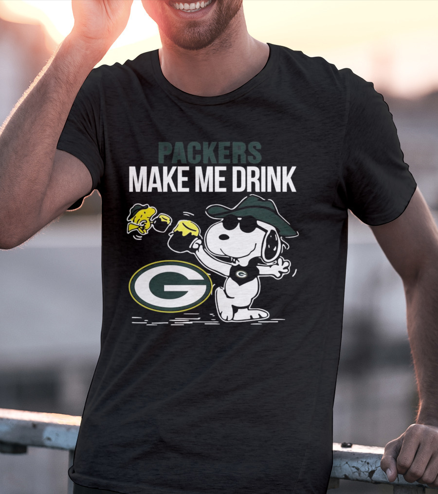Packers Snoopy Make Me Drink Green Bay T-Shirt