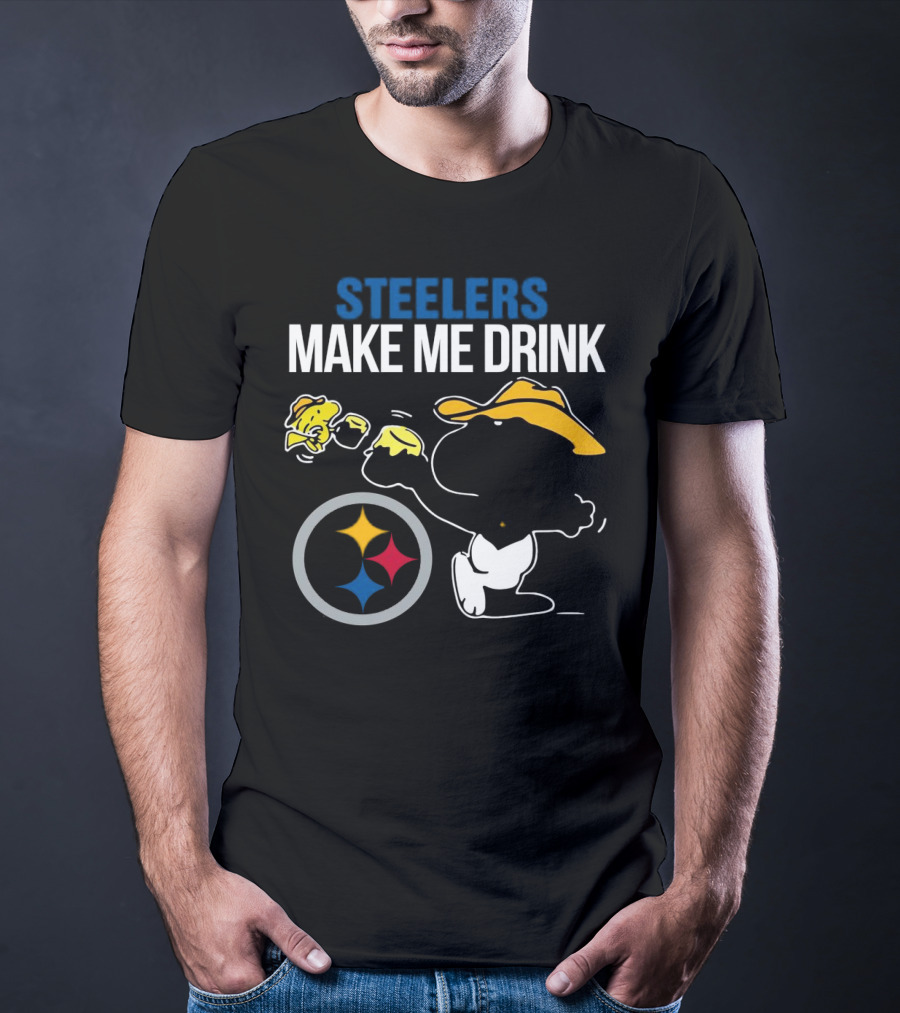 Steelers Snoopy Make Me Drink Peanuts T-Shirt