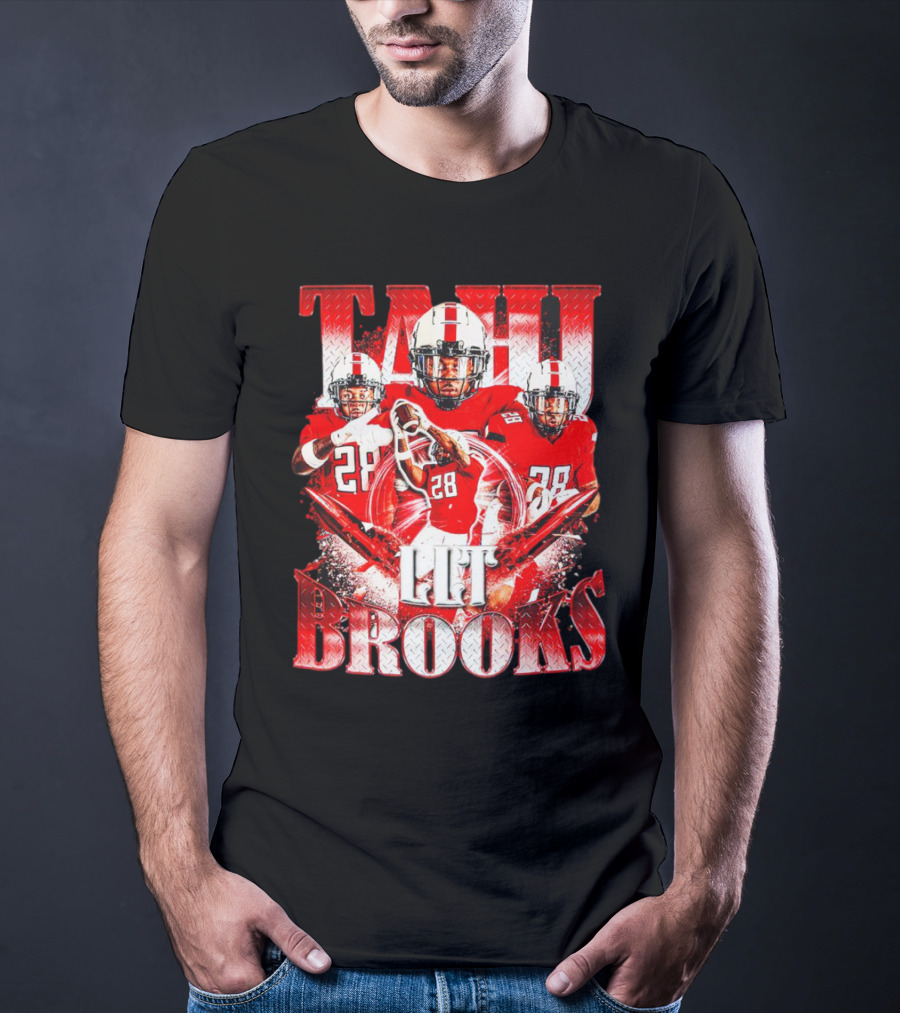 Tahj Brooks LLT Texas Tech Red Raiders Football Vintage Player Number 28 T-Shirt