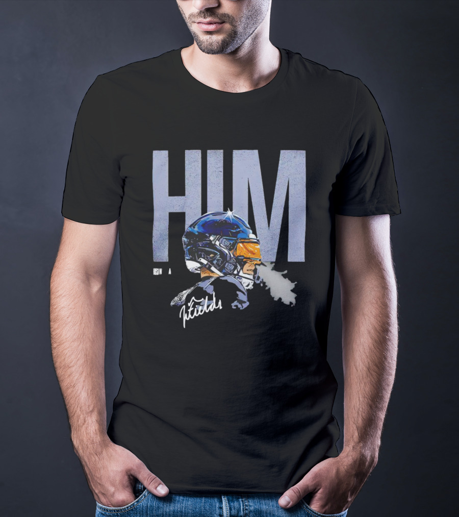 HIM Justin Fields Chicago Football Player Signature T-Shirt