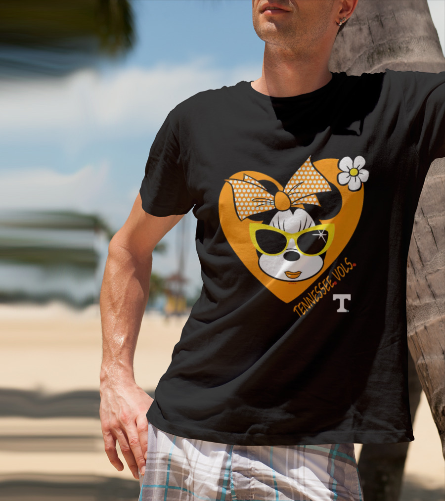 Minnie Mouse Tennessee Vols Heart And Sunglasses Fan T-Shirt