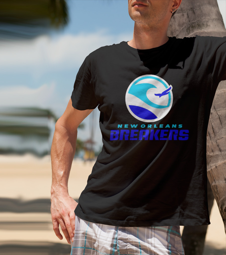 New Orleans Breakers Authentic Sideline Wave Logo Sportswear T-Shirt