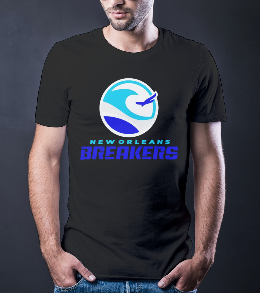 New Orleans Breakers Authentic Sideline Wave Logo Sportswear T-Shirt