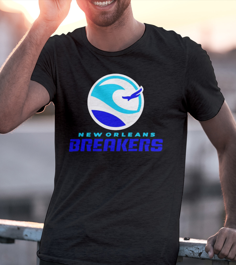 New Orleans Breakers Authentic Sideline Wave Logo Sportswear T-Shirt