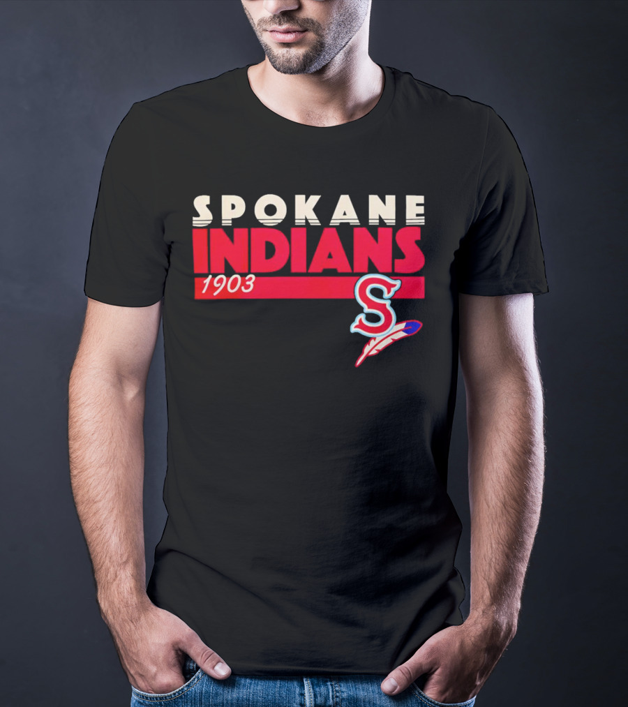 Spokane Indians 1903 S Logo Denim Pigment Dyed T-Shirt