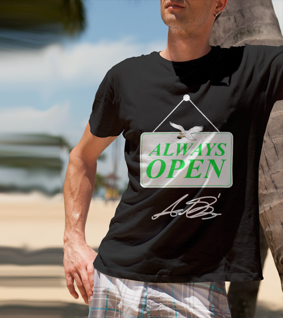 Eagles Autism Foundation Always Open Sign With Eagle And Signature T-Shirt