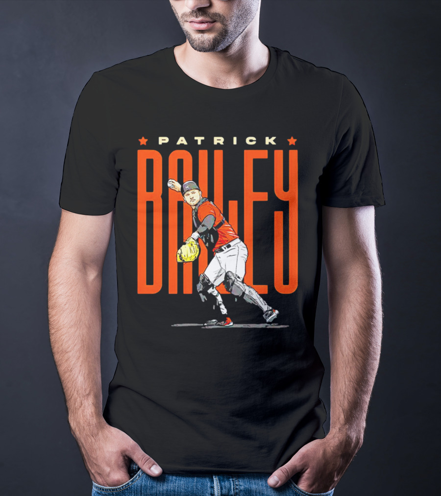 Patrick Bailey Baseball Player Illustration With Orioles Colors T-Shirt
