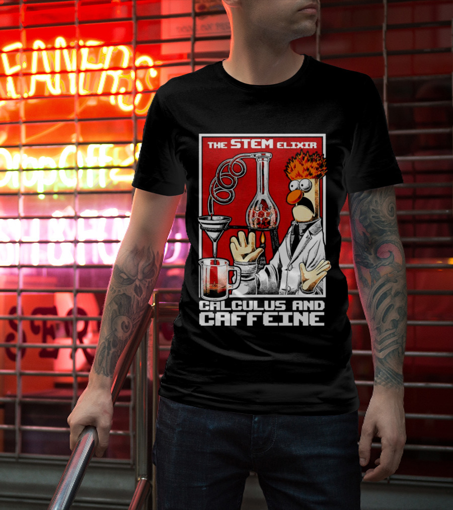The STEM Elixir Calculus And Caffeine Beaker Character T-Shirt