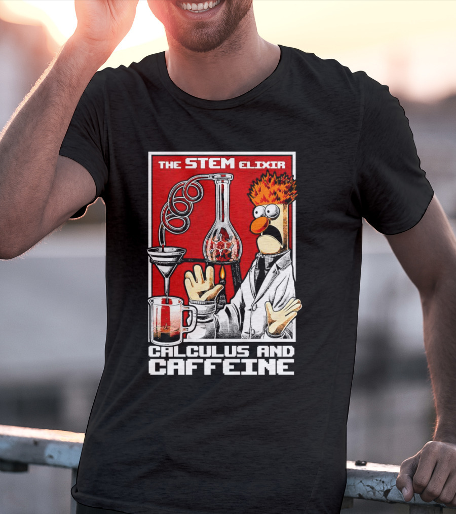 The STEM Elixir Calculus And Caffeine Beaker Character T-Shirt