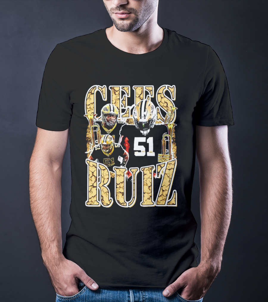 Cees Ruiz 51 New Orleans Saints Football Iconic T-Shirt