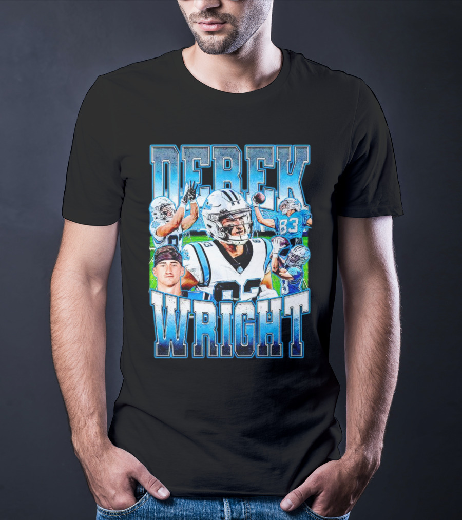 Derek Wright 83 Carolina Panthers Vintage Football T-Shirt