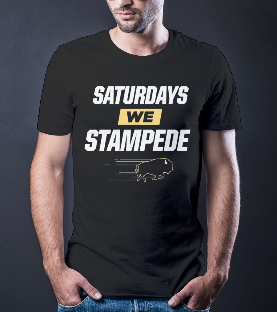 Saturdays We Stampede Colorado Buffaloes Football Bison T-Shirt