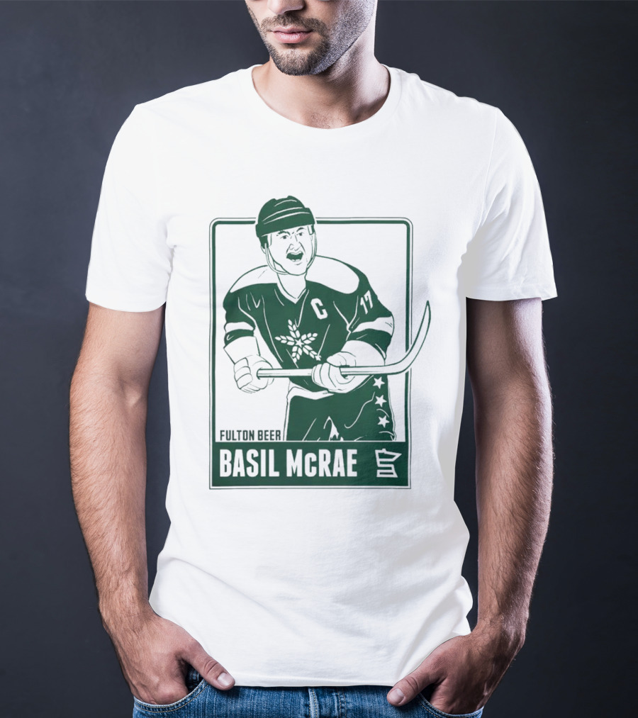 Fulton Beer Basil McRae Columbus Blue Jackets Hockey Player T-Shirt
