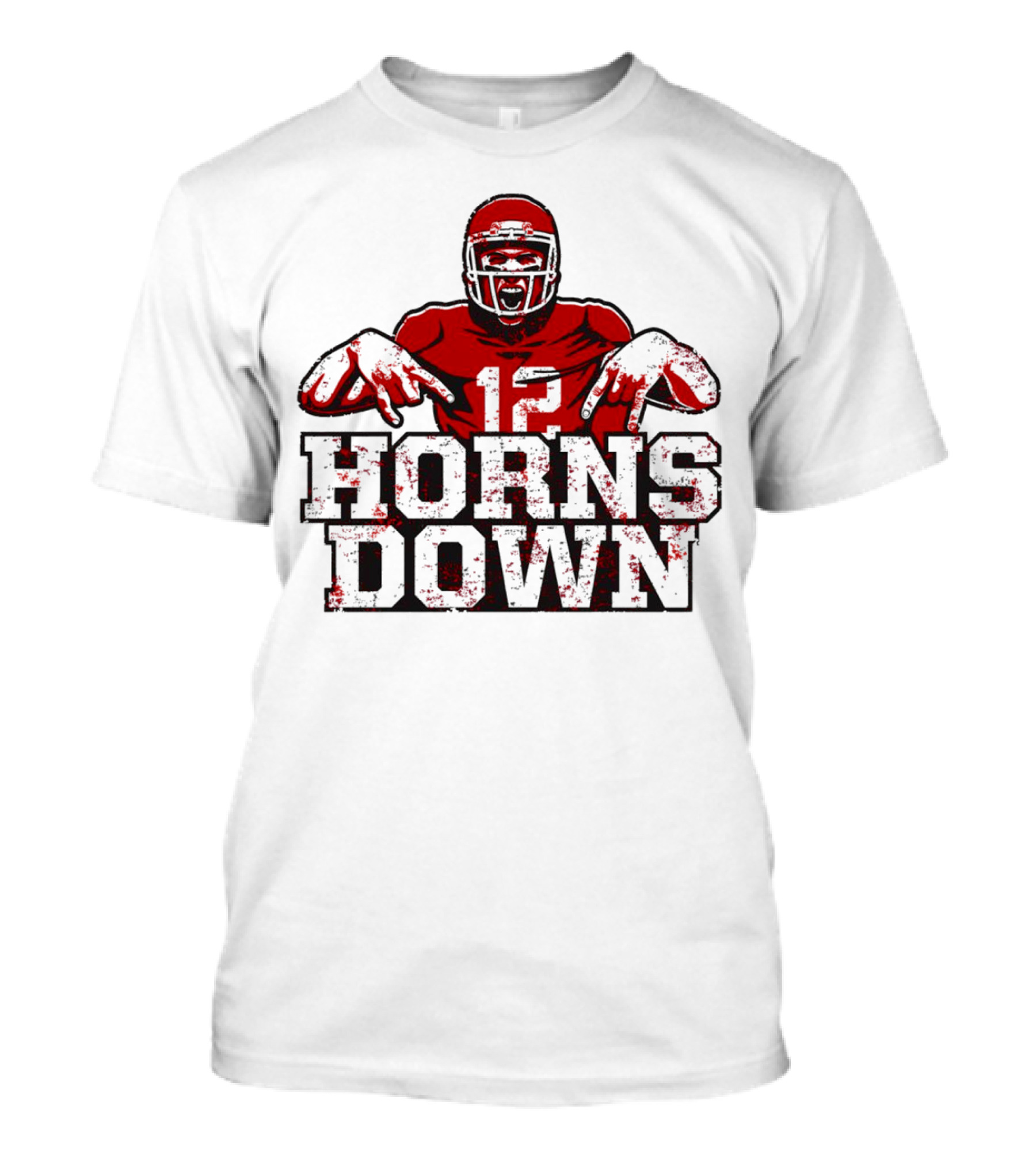 Horns Down 12 Houston Cougars Football T-Shirt