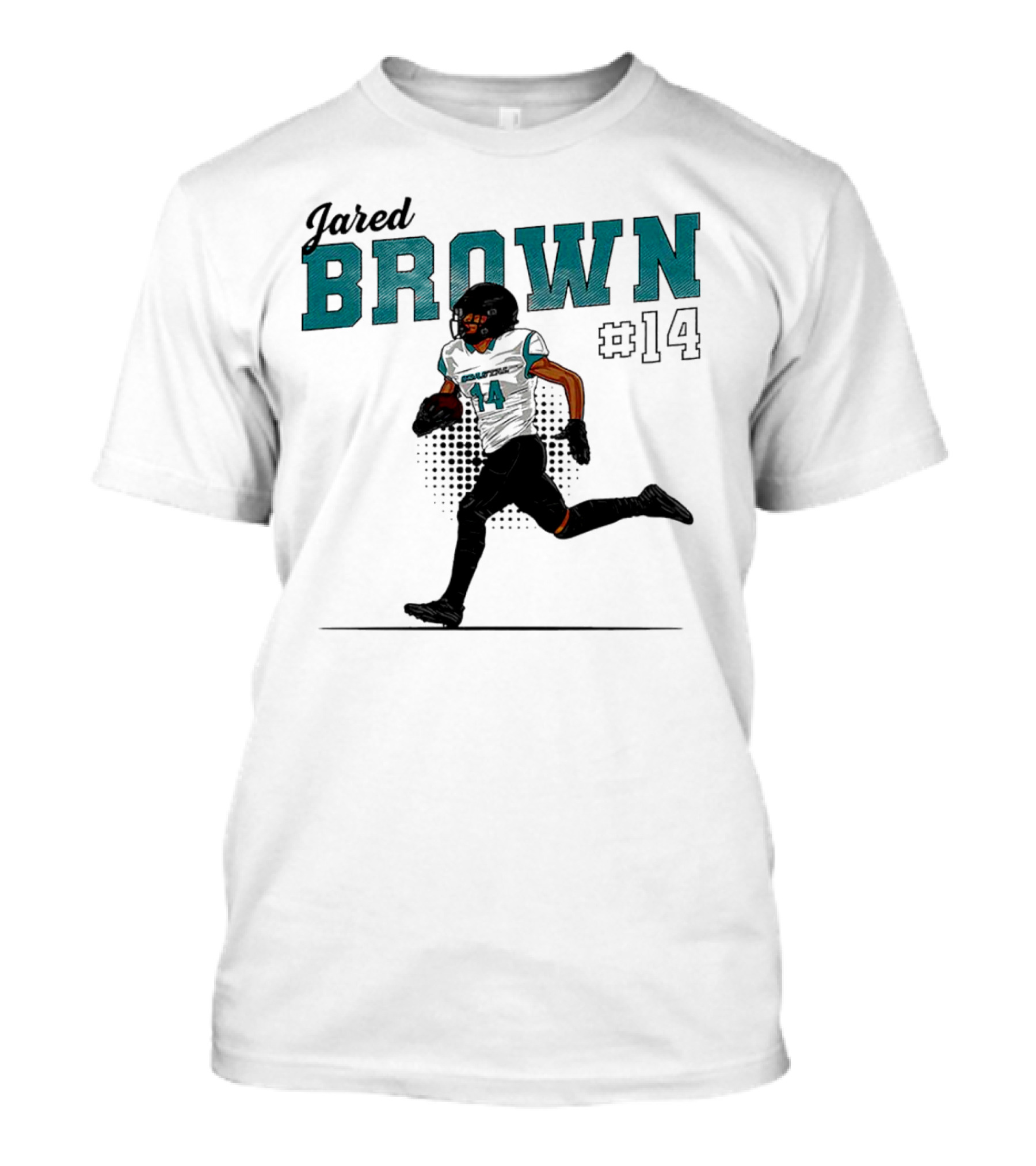 Jared Brown Coastal Carolina Football #14 Caricature T-Shirt