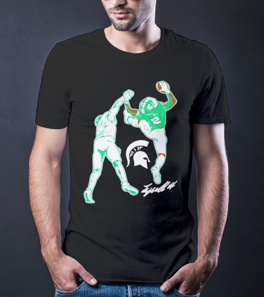 Tyrell Henry Signature Michigan State Spartans Football Catch T-Shirt