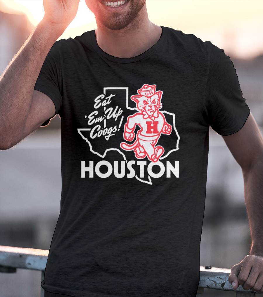 Houston Cougars Eat 'Em Up Coogs Texas State Mascot T-Shirt