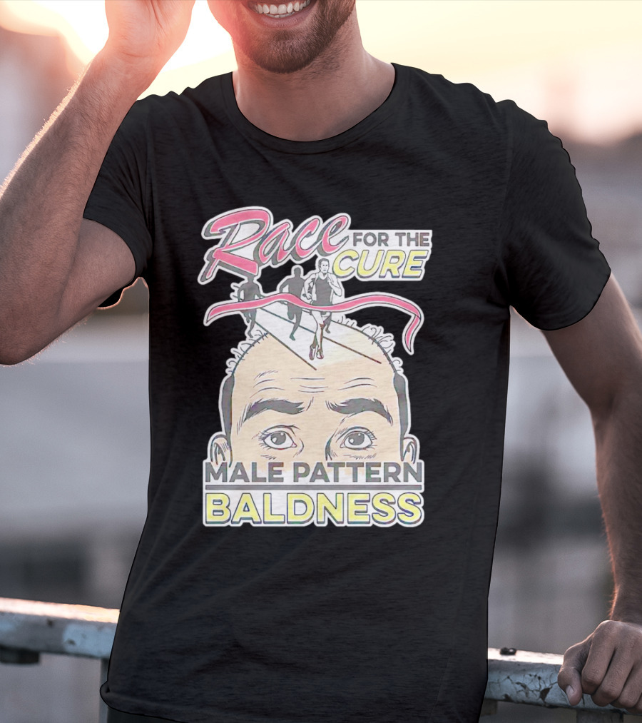 Race For The Cure Male Pattern Baldness Bald Head Runners T-Shirt