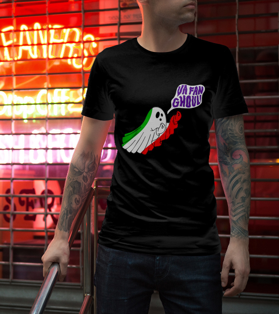 Va Fan Ghoul Ghost With Italian Flag Colors Halloween T-Shirt