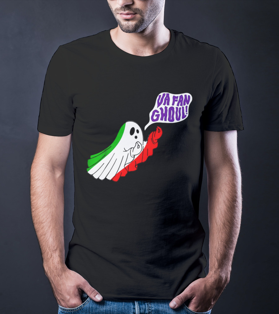 Va Fan Ghoul Ghost With Italian Flag Colors Halloween T-Shirt