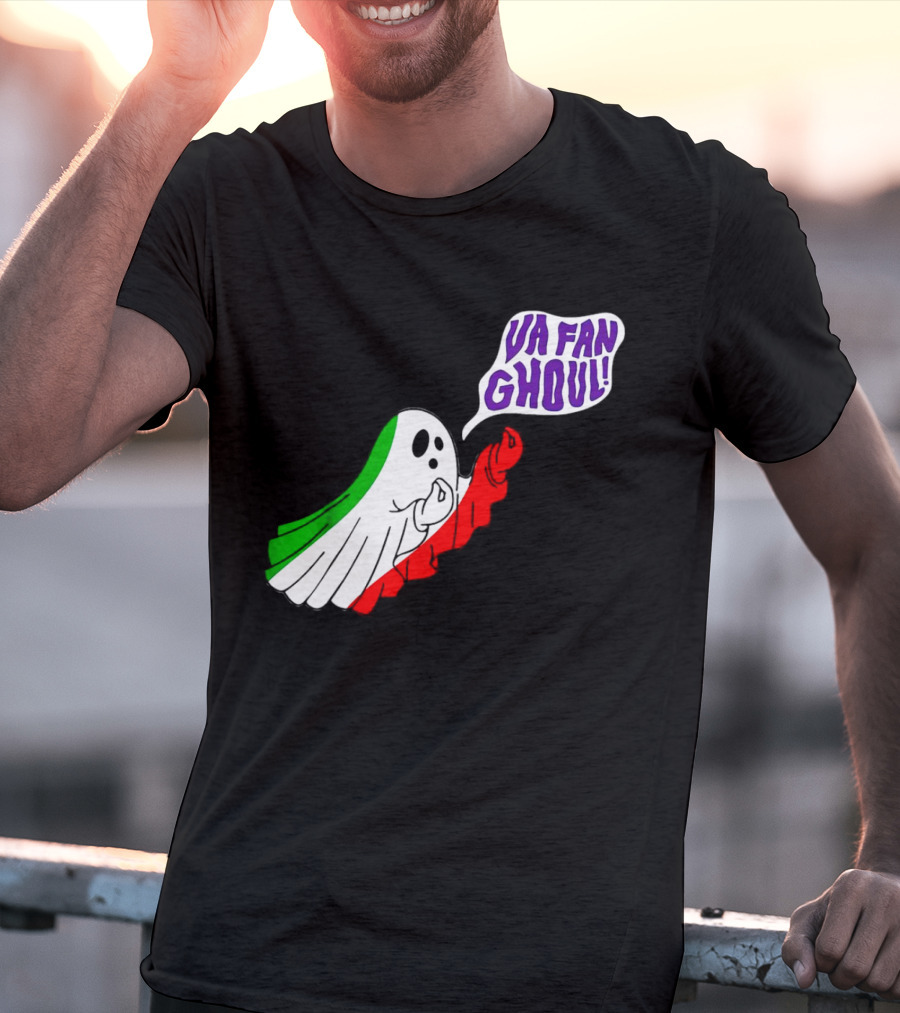 Va Fan Ghoul Ghost With Italian Flag Colors Halloween T-Shirt