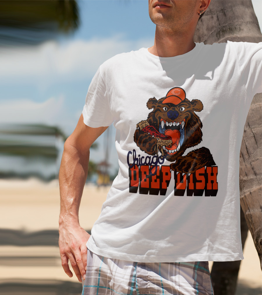 Chicago Bears Deep Dish Pizza Bear T-Shirt