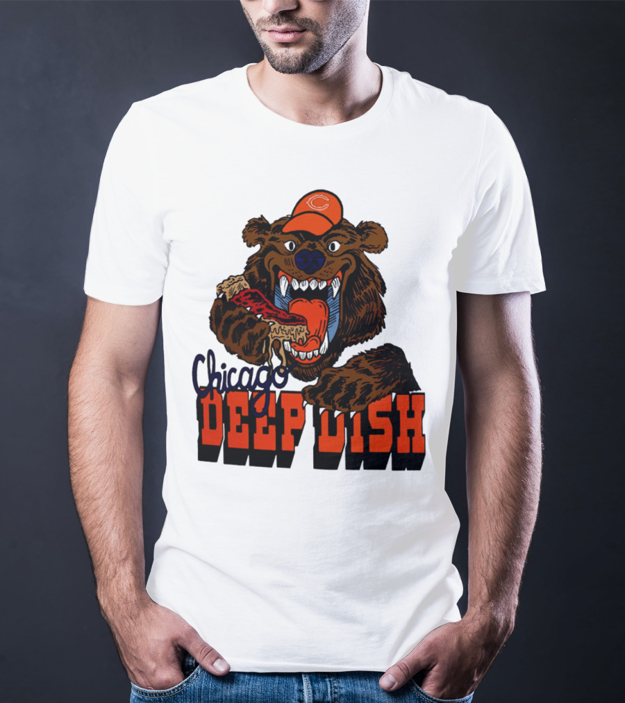 Chicago Bears Deep Dish Pizza Bear T-Shirt