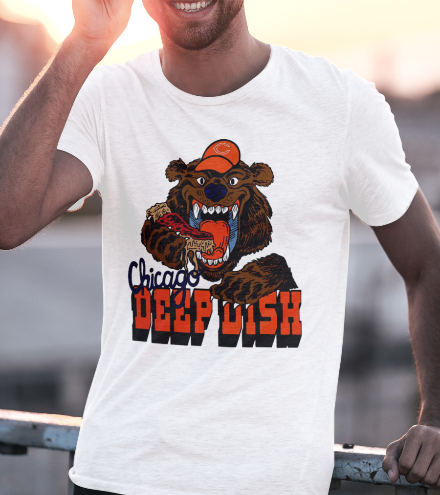 Chicago Bears Deep Dish Pizza Bear T-Shirt