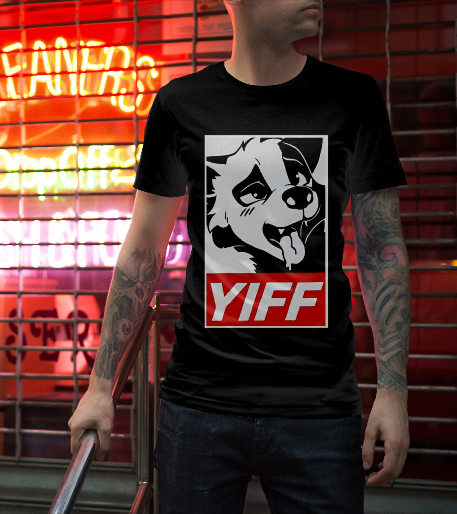 Yiff Furry Face Tongue Out T-Shirt
