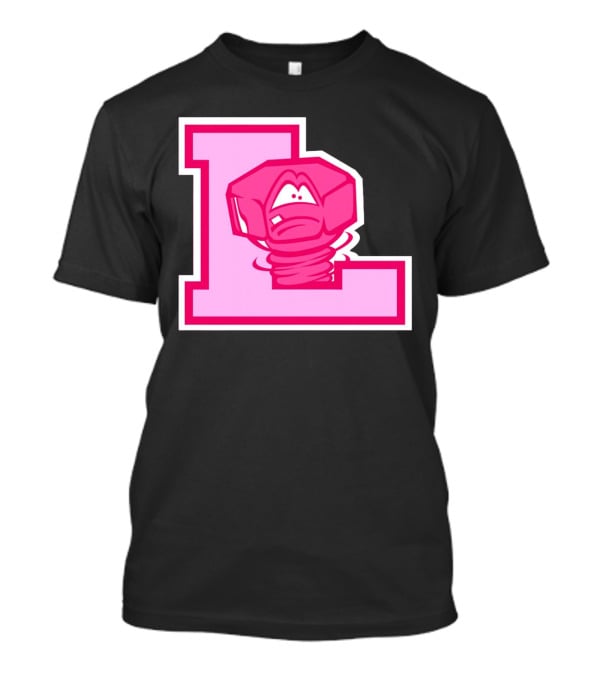 Lansing Lugnuts Pink L Logo Retro T-Shirt
