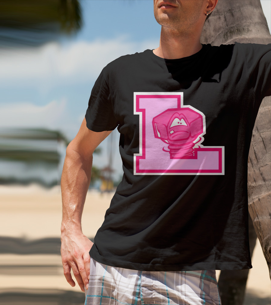 Lansing Lugnuts Pink L Logo Retro T-Shirt
