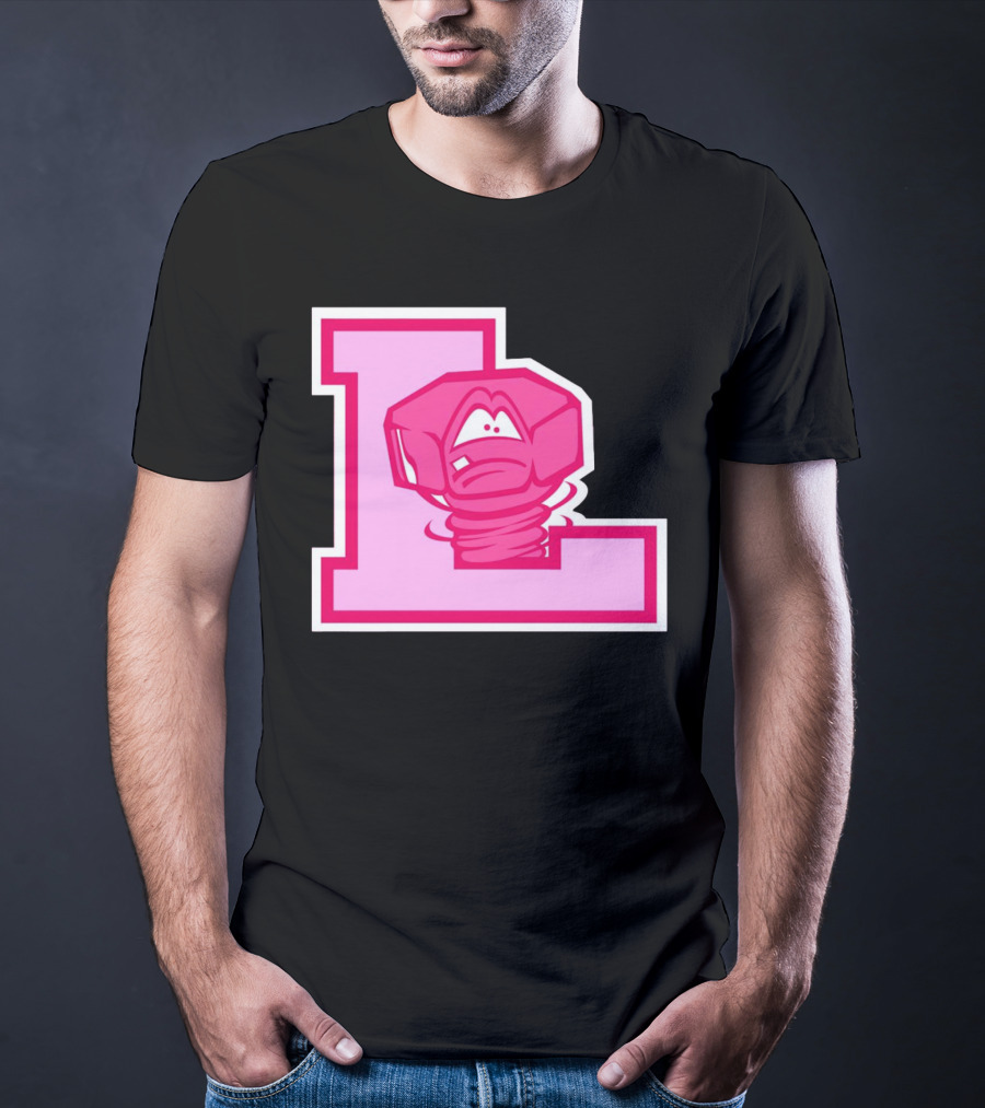 Lansing Lugnuts Pink L Logo Retro T-Shirt