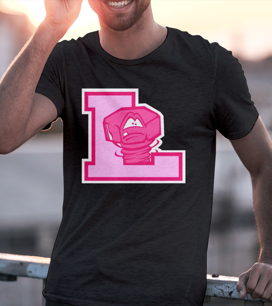 Lansing Lugnuts Pink L Logo Retro T-Shirt