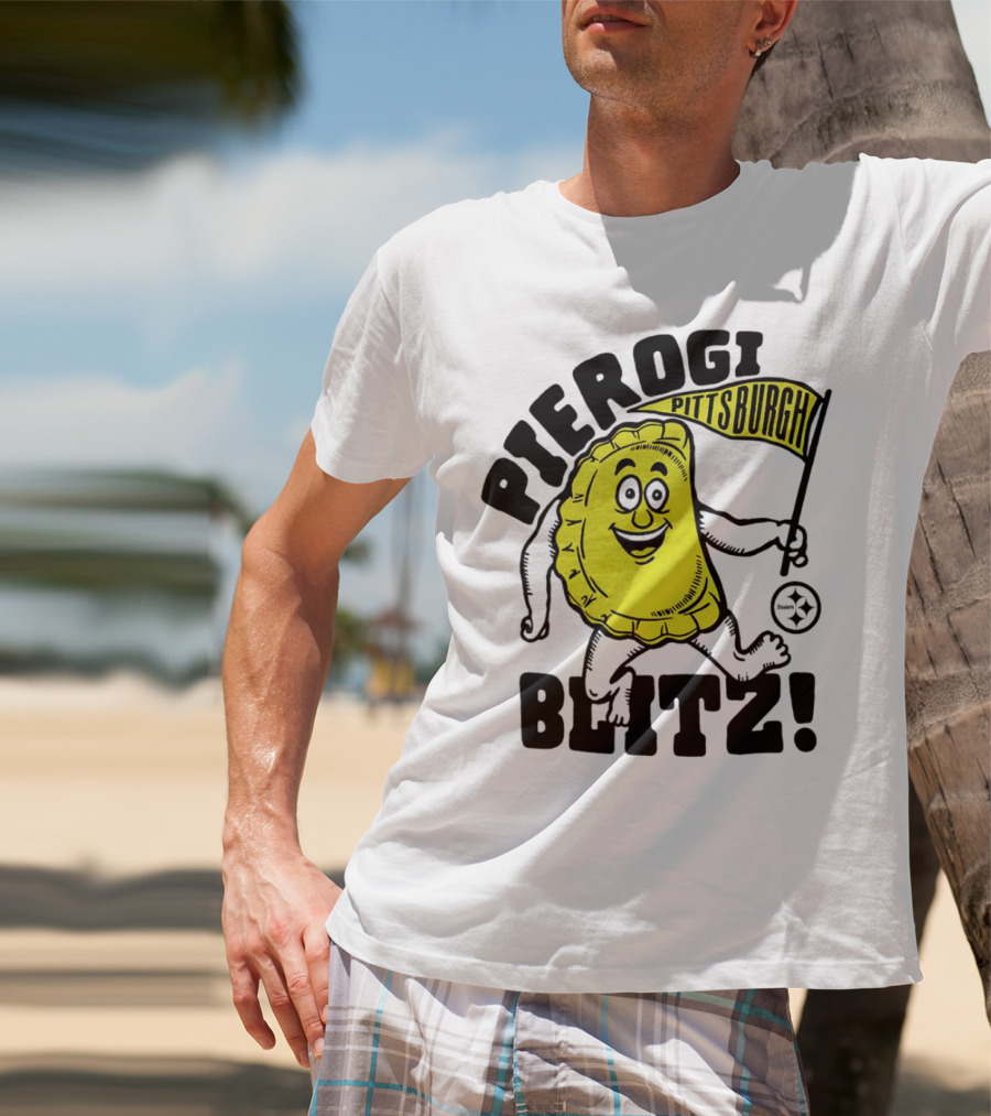 Pittsburgh Pierogi Blitz Steelers Flag T-Shirt