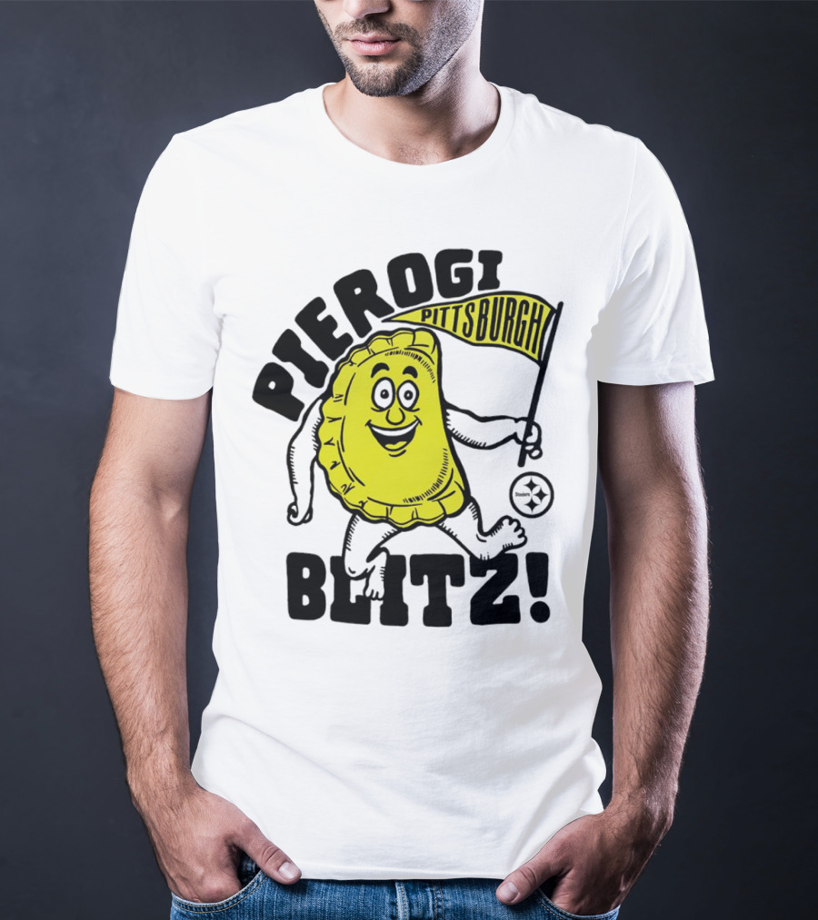 Pittsburgh Pierogi Blitz Steelers Flag T-Shirt