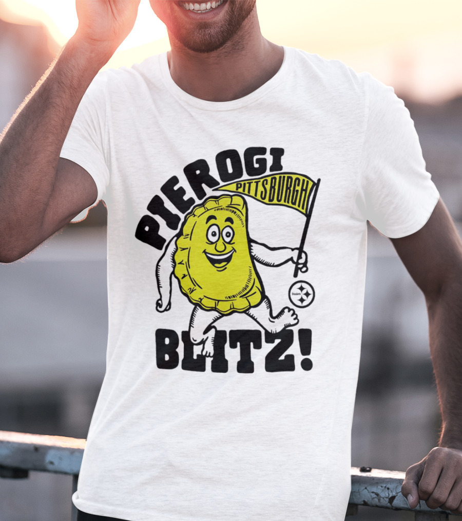 Pittsburgh Pierogi Blitz Steelers Flag T-Shirt