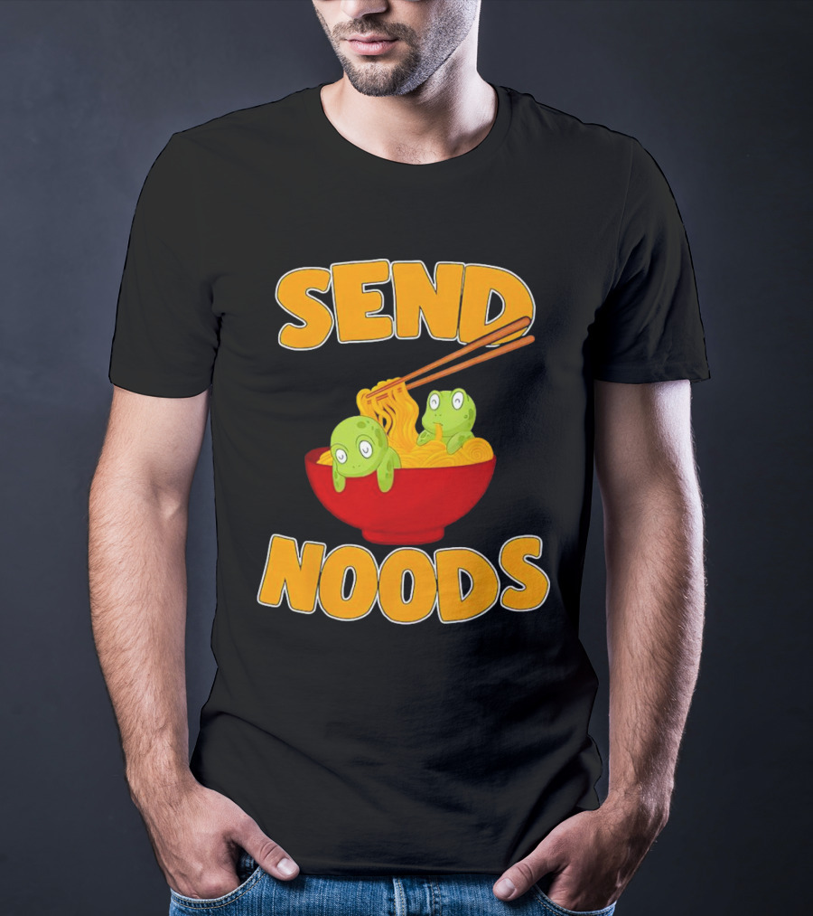 Send Noods Cute Turtles In Ramen Bowl T-Shirt