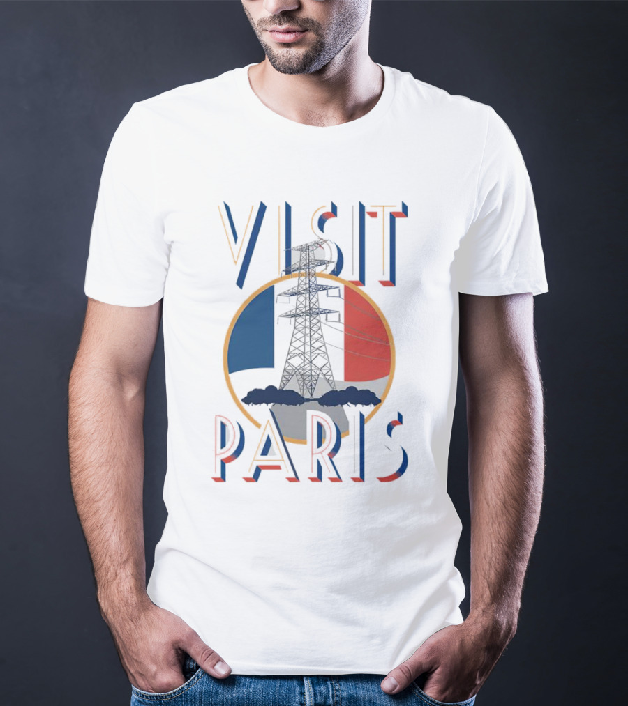 VISIT PARIS Tower Circle Blue Red T-Shirt
