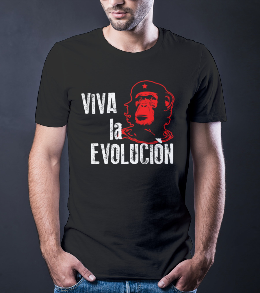 Viva La Evolucion Che Guevara Monkey Red Star T-Shirt
