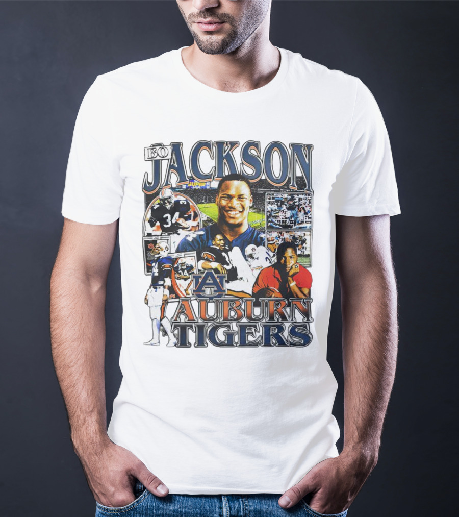 Bo Jackson Auburn Tigers #34 Sports Collage T-Shirt