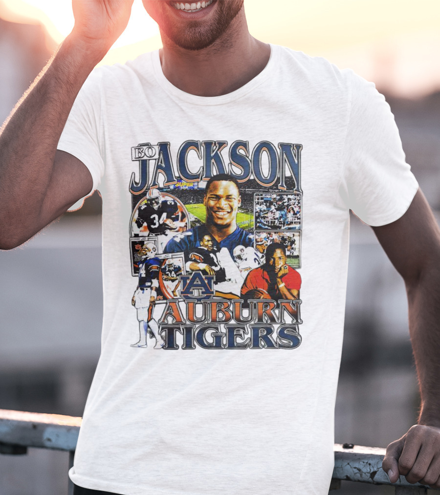 Bo Jackson Auburn Tigers #34 Sports Collage T-Shirt