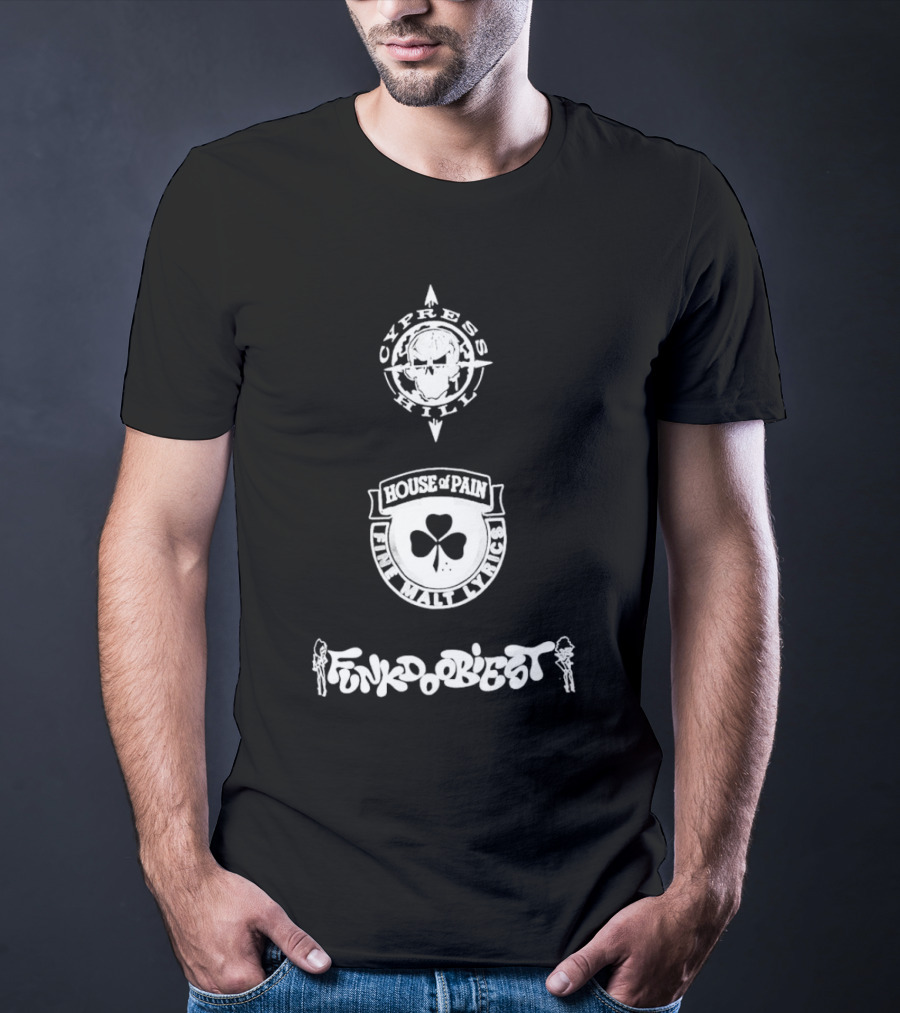 Cypress Hill House Of Pain Funkdoobiest Skull Clover T-Shirt