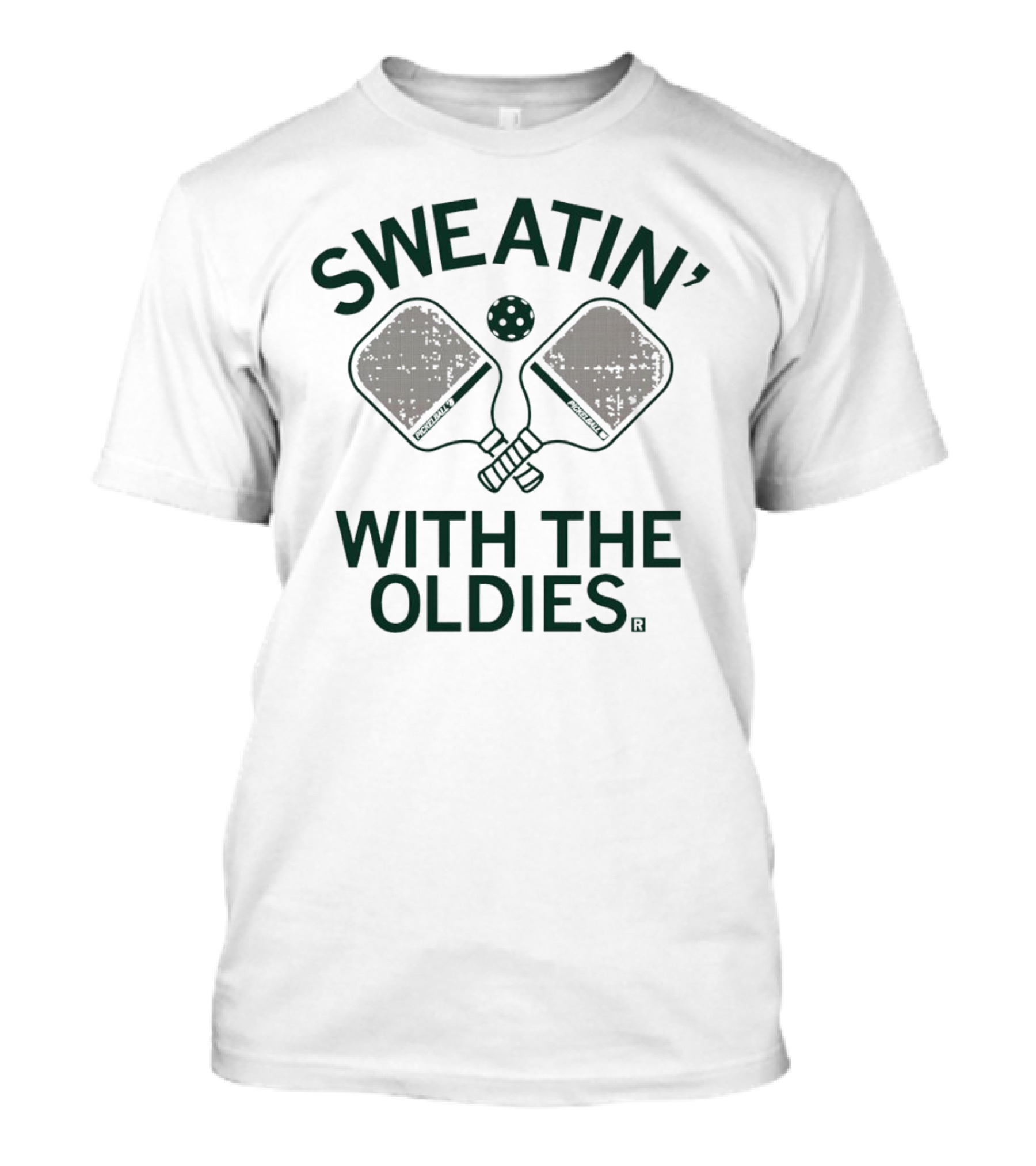 SWEATIN' WITH THE OLDIES Vintage Tennis Racket Handshake Retro Workout T-Shirt