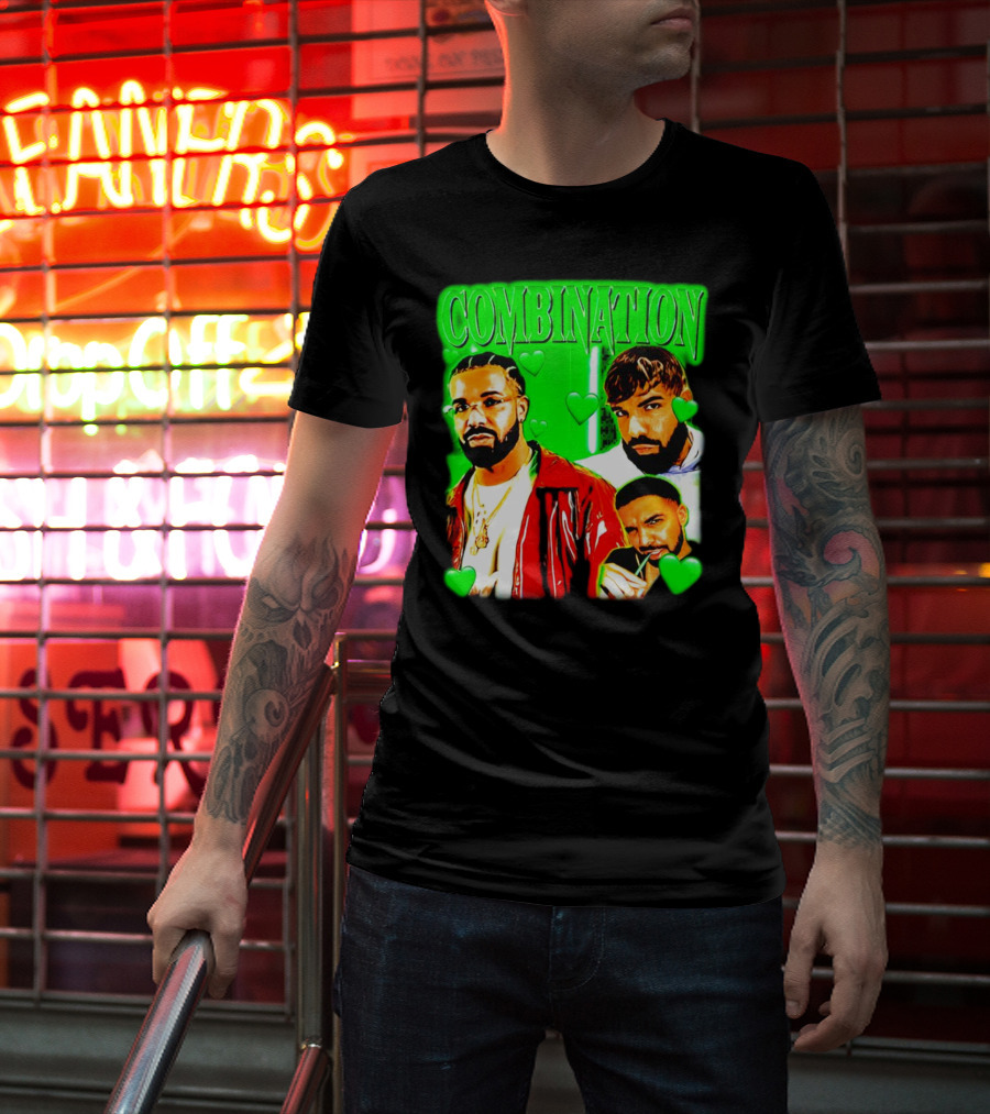 Combination Drake Green Hearts Trio T-Shirt