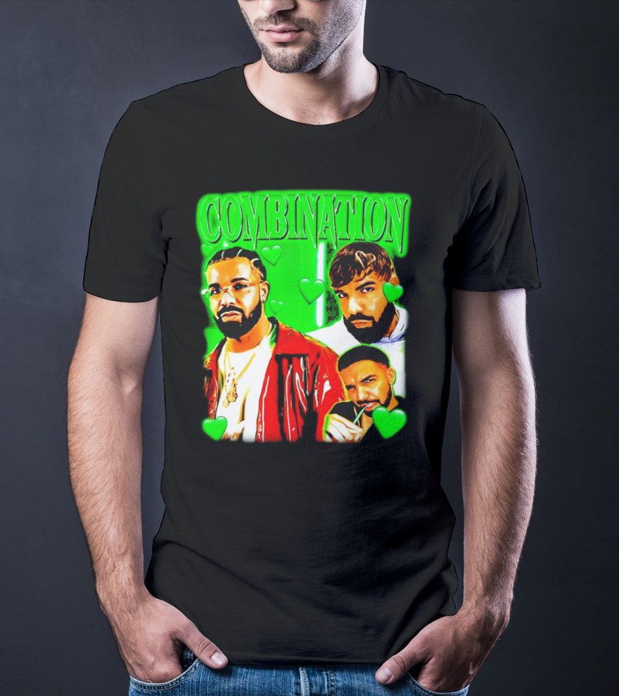 Combination Drake Green Hearts Trio T-Shirt