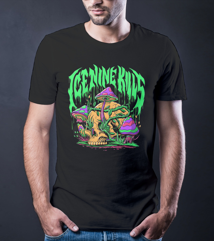 Ice Nine Kills Skull With Psychedelic Mushrooms T-Shirt