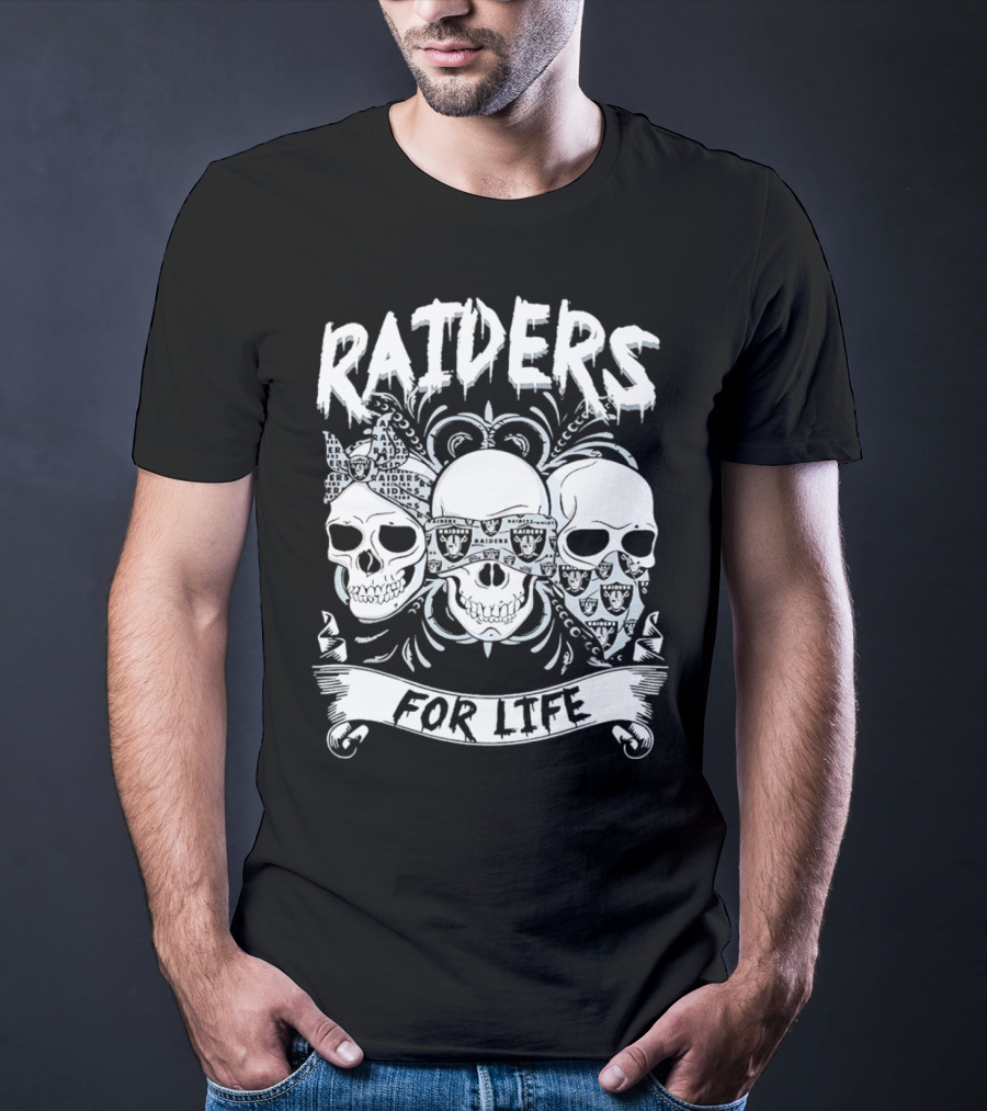 Raiders Skulls Bandana For Life T-Shirt