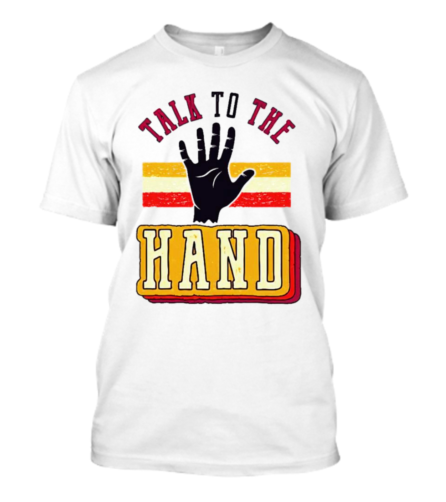 TALK TO THE HAND Retro Stripes T-Shirt