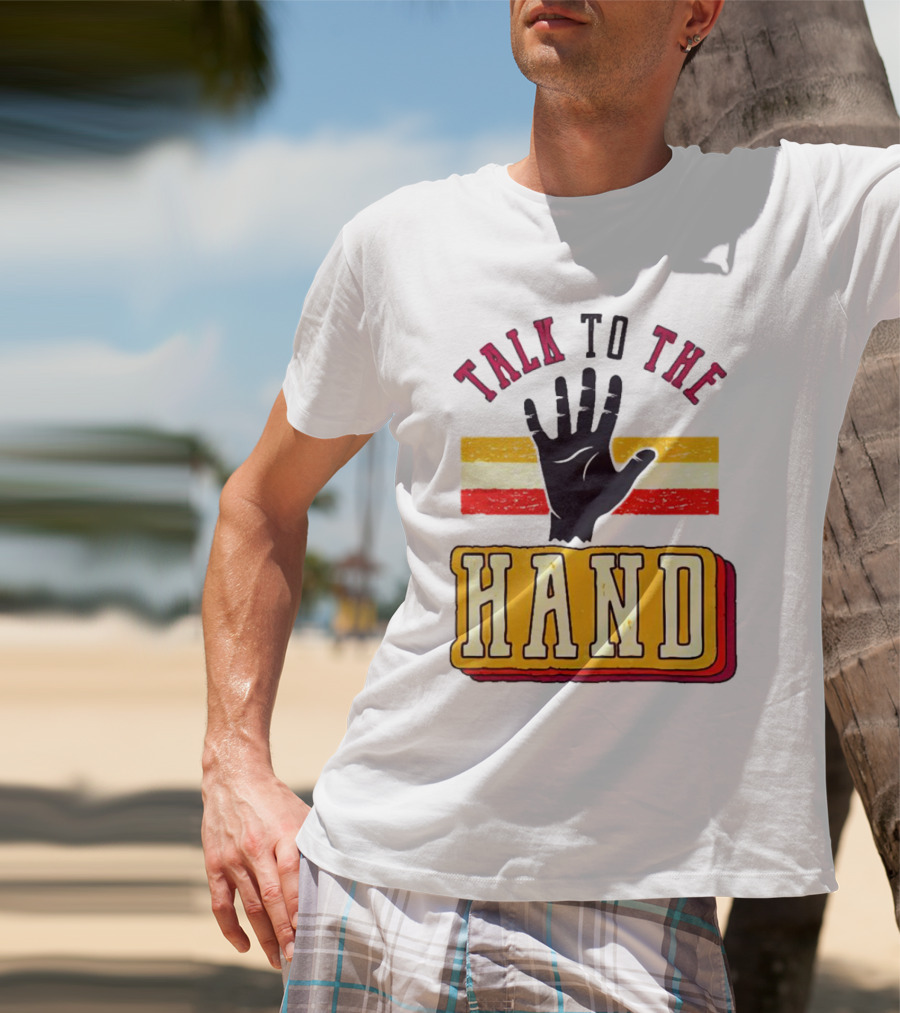 TALK TO THE HAND Retro Stripes T-Shirt