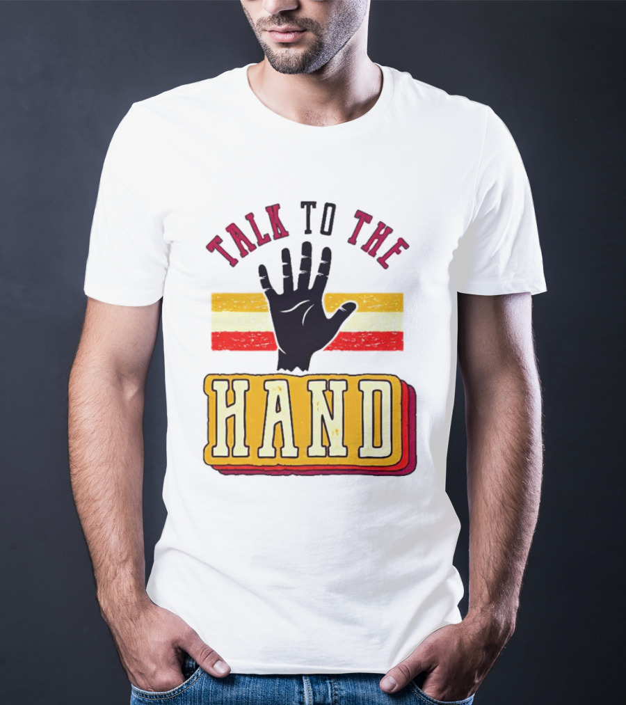 TALK TO THE HAND Retro Stripes T-Shirt
